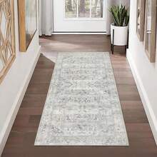 1PCS  Distressed Runner Rug For Hallway  Vintage Kitchen Rugs Non Slip Floor Carpet Runner Washable Area Rug Runner For Bedroom Laundry Room  Carpet In Autumn And Winter - 灰色/米色 - 查看 6
