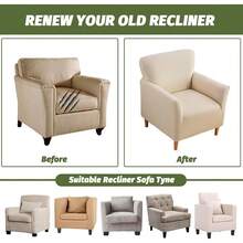 Local Delivery - Banquet Armchair Slipcover Printed Chair Covers With Arms Stretch Club Chair Slipcover Soft Armchair Sofa Covers Anti-Slip Furniture Protector For Dogs Pets Home Living Room Decor, 14 - Twill Check Beige - 查看 8