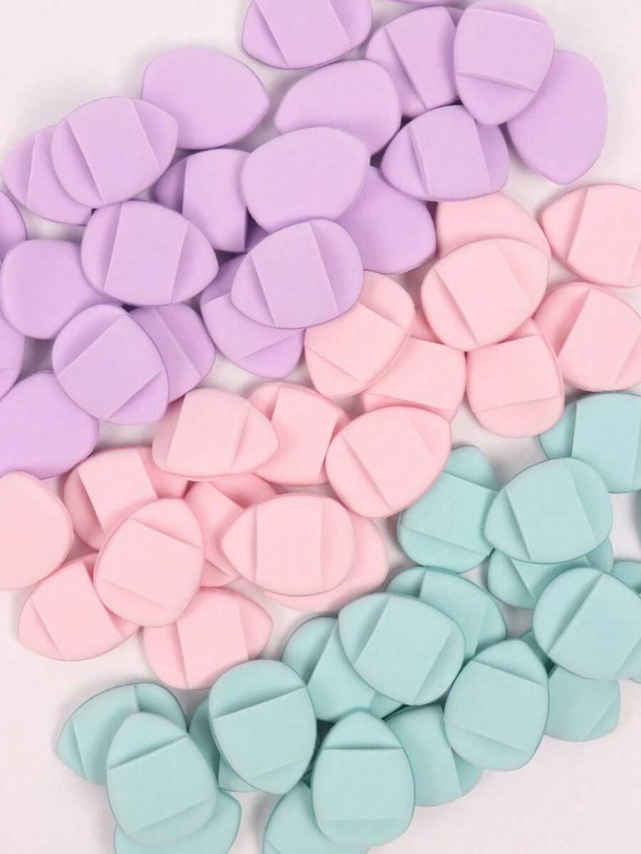 15/30/60pcs Mini Air Puff Sponges, Including Air Cushion Puffs, And Makeup Sponges, Suitable For Liquid Foundation, Powder, And Concealer. Cosmetic Sponge Set, Macaron-Color Scheme Cosmetic Puff, Foundation Make-Up Mixed Cosmetic Sponge - 彩色 - 查看 1