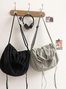 1 szt. Nowa minimalistyczna torba ze ściągaczem - męska torba na ramię w jednolitym kolorze - torebka w stylu retro - torba typu cross-body dla studenta college'u dla mężczyzn