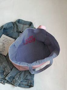 透气网眼沙滩手提包，椰树字母印花，大容量休闲手提包，可折叠单肩包，适合女士，适合沙滩野餐度假，防水多用途，适合青少年、女性、大学生，完美适用于学校、工作、大学、户外活动、购物、旅行、野餐，也是母亲节礼物的理想之选。