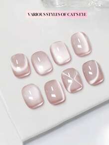 Miss Leia 9件装15ml夏季美甲闪光水晶玻璃珠瓷白色猫眼凝胶指甲油新款小灯泡水晶猫眼高密度月光白磁性指甲油流行色凝胶清漆初学者美甲半永久可浸泡UV LED固化适用于美甲沙龙套装DIY家居节日女士礼物美甲