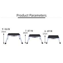 1pc Outdoor Minimalist Portable Foldable Footstool, Home Bathroom Anti-Slip Small Step Stool, 4-Legged Stepladder School Supplies, Back To School - Black - View 5