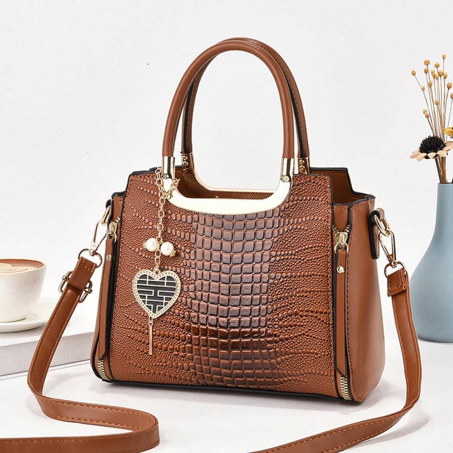 Summer New: Stylish Large Handbags For Women With High Style Factor - Atmospheric Handbags, Combining As Shoulder Or Crossbody Bags, Ideal For Middle-Aged Ladies - 土黃 - 查看 1