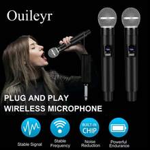 Portable Handheld Microphone, Wireless Microphone, Professional Handheld Unidirectional Moving Coil Noise Canceling Function, 6.35mm Plug, Blue, Suitable For Karaoke, Gaming, Live Streaming And Video Conferencing, Stylish Design | Sturdy Structure, Singing Microphone, 2 In 1 Wireless Microphone, Professional Handheld Microphone, Suitable For Karaoke, Parties, Churches, Performances, Recording - Black - View 6