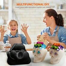 3d Skull Cake Molds For Baking, Cake Molds For Halloween,  Silicone DIY Large Skull Cake Pan For Birthday,Halloween And All Parties. - Black - View 4