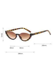 1 件女士猫眼个性化时尚眼镜，适合日常、街头、派对的时尚眼镜，猫眼形状墨镜