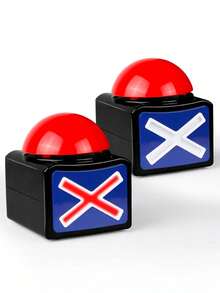 带声音蜂鸣器按钮和灯光的游戏蜂鸣器，适合家庭使用的游戏节目蜂鸣器，非常适合游戏之夜、琐事俱乐部和教室的问答游戏按钮（黑色） - 彩色 - 查看 4