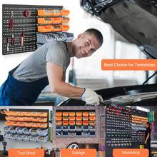 DIY Wall-Mounted Storage System With 30 Bins And 64x41cm Backboard For Tool Organization - Orange+Gray - View 7