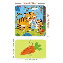 beartale 2 盒水果蔬菜和亲子动物拼图、DIY 拼图、拼图玩具、蒙特梭利儿童早期教育游戏拼图、早期学习、趣味活动玩具、益智游戏、拼图礼物、教具、彩色学龄前亲子互动益智玩具 - 彩色 - 查看 5