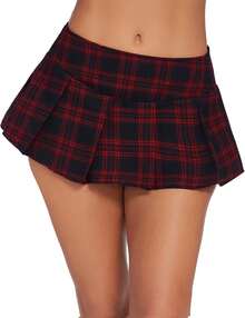 Mini Pleated Skirts For Women Mini Plaid Skirt XS-XXL - 粉色 - 查看 6