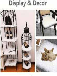Tapetes artificiales de lana, alfombras de área esponjosas y peludas, fondos fotográficos y accesorios fotográficos lujosos, perfectos para fotografía de escritorio, joyería, arte de uñas y decoración del hogar