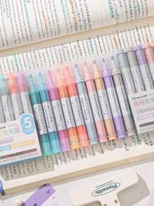 5 pezzi di penne fluorescenti, pennarelli morbidi per graffiti artistici e evidenziatori per studenti, utilizzabili per segnare/disegnare/scrivere/decorare taccuini