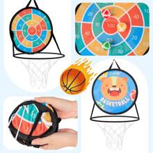 CYFIE CYFIE Basketball Goal For Indoors And Outdoors, Wall Mounted, Suction Cup Type, Door Mounted, Basketball Goal For Kids, Toy, Automatic Scoring, Sound Effects, Silent, Mini Basketball Goal With LED Lights, 2 Game Modes, For Boys And Girls, Indoor Playground Equipment, Birthday Present, Christmas Gift, 40*30cm