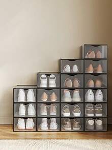 Shoe Storage Box - Black+Transparent - View 1