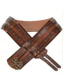 2 pièces Ceinture large viking, ceinture d'armure médiéval, ceinture-corset de chevalier, costume d'Halloween LARP