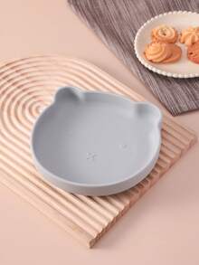PopLittleOne 1pc Baby Silicone Bear Shape Plate Silicone Cookware Plate For Food Cute Animal Shape Dishes Toddle Training Children's Tableware - Multicolor - View 11