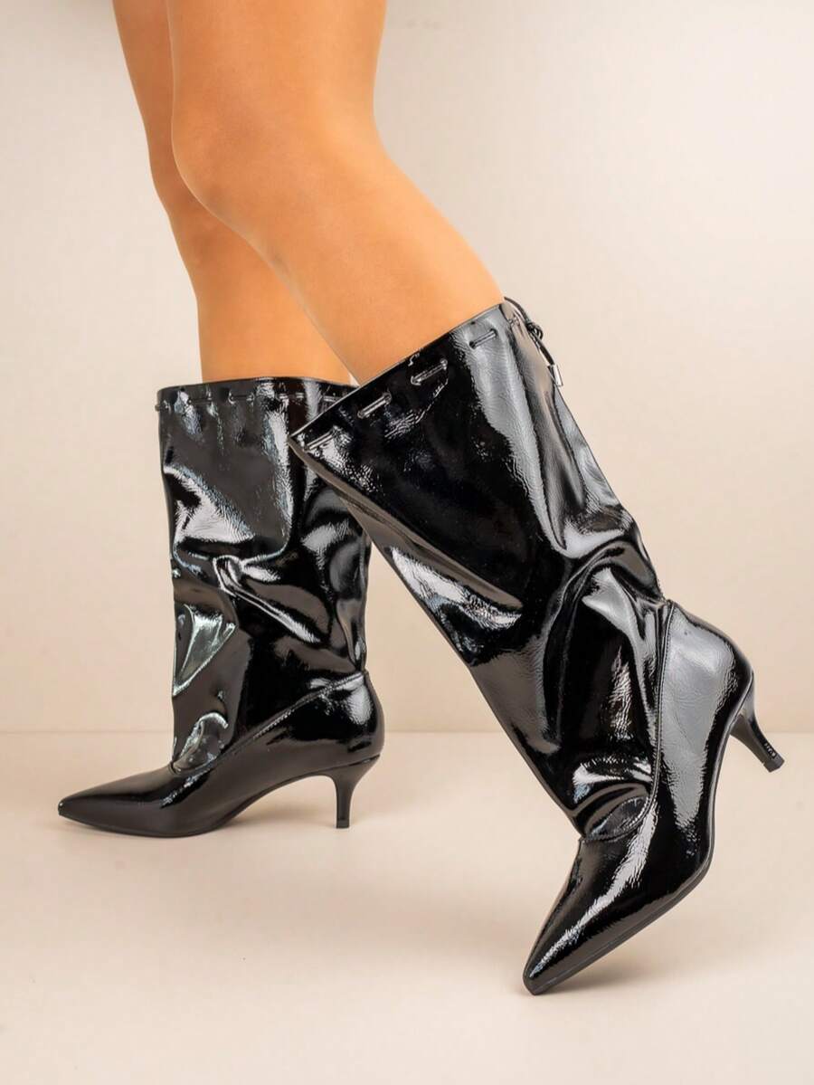 Botas de gatinho brilhantes - Preto - Ver 1