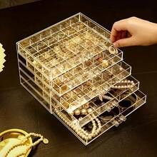 1 件多层亚克力透明时尚多功能指甲钻头收纳盒，适用于戒指、耳环、项链、手链等珠宝