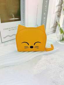 Cartera con diseño en forma de gato de dibujos animados, monedero de mujer con múltiples ranuras para tarjetas, monedero de moda lindo de piel sintética, bolsa para tarjetas de gato para mujeres, pequeña y portátil, paquete de tarjetas con múltiples ranuras, hay múltiples colores para elegir, un pequeño regalo para familiares, amigos y seres queridos, y seres queridos para estudiantes, hombres, mujeres en el viaje diario, vacaciones, viajes, regalo de cumpleaños para novia, madre