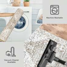 1PCS Hallway Runner Non Slip Runner Rugs For Hallway 80x300cm Extra Long Washable Grey Vintage Kitchen Hall Carpet Floor Rugs For Entryways Bedroom Laundry - Light Brown - View 2