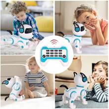 Jiakora 1 Perro Robot Interactivo con Control Remoto Infrarrojo, Sensor de Tacto, Función de Cantar y Bailar, Batería de Litio Recargable por USB, Hecho de Material ABS, Regalo Ideal para Cumpleaños, Navidad, Halloween, Juguete Mascota Interactiva | Perro de Juguete de Moda | Juguete de Plástico Duradero