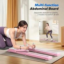 Pilates Board, Multifunctional Abdominal Plate, Detachable Ab Trainer With Anti-Slip Design, Portable Pilates Reformer Core Workouts, Home Gym Equipment Women - Pink - View 4