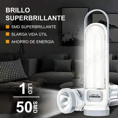 Luz de emergencia LED portátil, linterna de emergencia táctica, luz recargable, perfecta para iluminación interior y exterior, campamento al aire libre, emergencia, mantenimiento y señalización de advertencia.