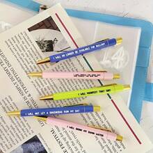 5pcs Funny Reminder Pens, Newspaper Style Ballpoint Pen Set, Novelty Ballpoint Pen Set, Gift Pen Set For Friends And Colleagues