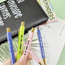 5pcs Funny Reminder Pens, Newspaper Style Ballpoint Pen Set, Novelty Ballpoint Pen Set, Gift Pen Set For Friends And Colleagues