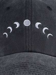 MLFO 2025 New Moon Embroidery Classic Washed Baseball Cap, Comfortable Breathable Adjustable Size, Suitable For Daily Life, Leisure And Vacation, Multiple Colors Available, - Moon - View 9