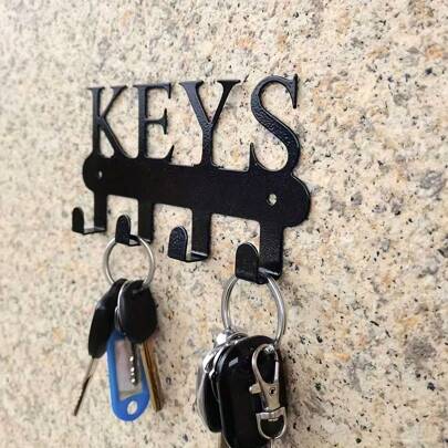 New Chic Black Stainless Steel Key Hook Wall Mount, Suitable For Keys, Clothes And Hats - Easy To Install, Modern Style - Perfect For Home Decoration, Charming, Key Hook
