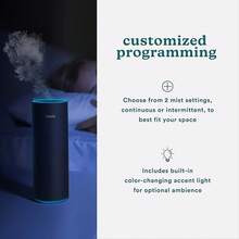 Homedics Portable Humidifier - Small Air Humidifiers For Bedroom, Plants, Office, Travel - Cool Mist Humidifiers, Color-Changing Accent Light, 2 Mist Settings, Black - 黑色 - 查看 4