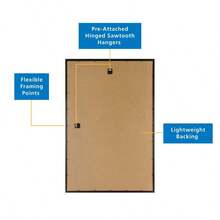 22x34 Rounded Black Poster Picture Frame - Black - View 5