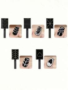 美甲磁铁，猫眼凝胶指甲油强力磁铁，适用于凝胶指甲油，强磁吸附，美甲工具，美甲装饰，DIY美甲工具，适合爱好者和技师，沙龙和家庭工作室必备 - 彩色 - 查看 4