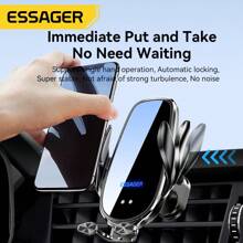ESSAGER Essager Qi 15W Wireless Charger Car Phone Holder In Car Air Vent Mount Compatible With iPhone 14 13 12 X Pro Max Xiaomi Huawei Fast Charging