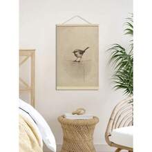 1 件小众艺术鸟类帆布海报抽象墙面装饰艺术装饰适用于卧室客厅宿舍公寓墙壁装饰无框 - 彩色 - 查看 3