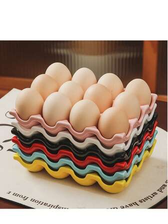 1 个陶瓷鸡蛋盒，6/12 个隔层，尺寸 9.5x14.3cm/13.7x18.6cm，3 种颜色可选，保持鸡蛋新鲜实用