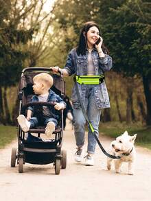 1pc 4 Seasons Pet Leash, Adjustable Dog Running Leash With Waist Bag, Multifunctional Retractable Anti-Pulling Outdoor Walking Dog Leash - Multicolor - View 3