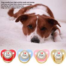 1 Shiny Diamond Shaped Silicone Pet Chew Toy, I Love You Letter Pattern, With Dust Cover, Used To Relieve Dog Anxiety, Reliable, Suitable For All Breeds, Daily Companions, Holiday Gifts, Chew Toy | Shiny Design | Chew Toy - Multicolor - View 5