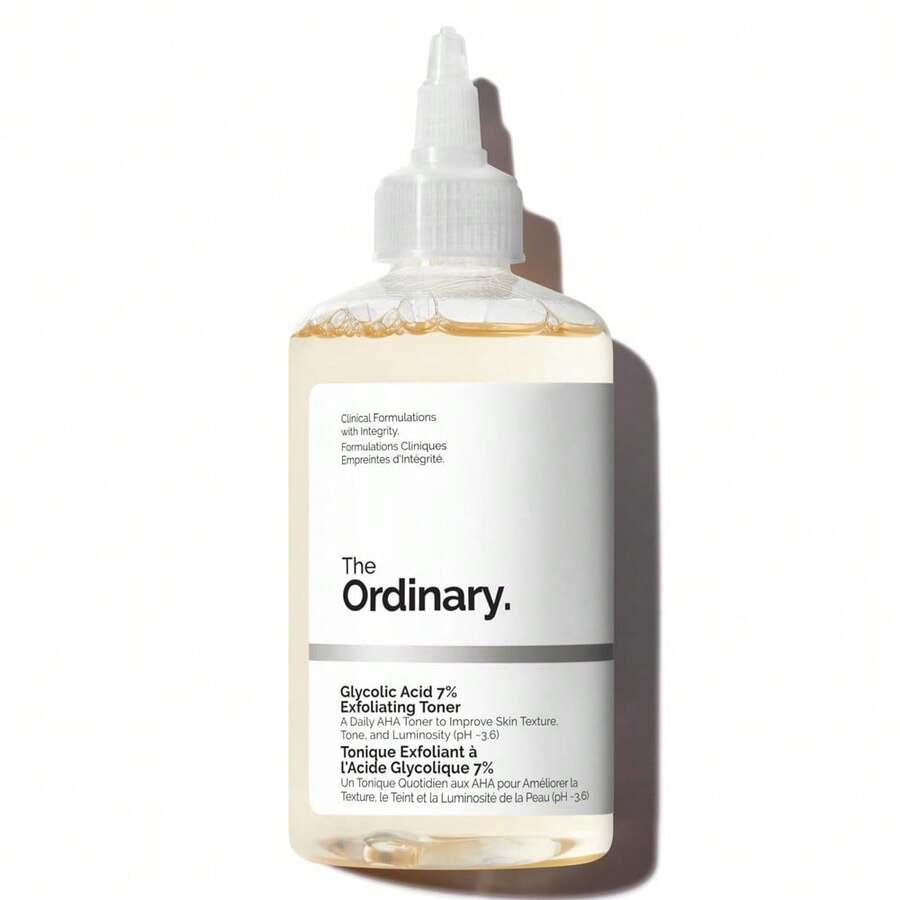 Tonico esfoliante con acido glicolico al 7% di The Ordinary, tonico giornaliero illuminante e levigante per un tono della pelle più uniforme