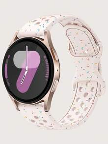 Dây đeo da báo khắc họa tiết hoa hai tông màu 20mm tương thích với Samsung Galaxy Watch 7 6 5 4 40mm 44mm/5 Pro/6 Classic 47mm/ Watch 4 Classic/Active 2, 45mm/Galaxy Active 2/Galaxy Watch 3/Watch 4 Classic 42mm 46mm Watch 6 47mm 43mm - 20mm - Xem 16