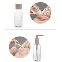 Kit 11 Frascos Porta Shampoo/ Cremes/ Plastico Para Viagem - Transparente - Visão 6