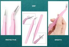 2 Pieces Sticker Tweezers, Cute Craft Tweezers For Stickers, Scrapbooking, Vinyl, Lashes, Electronics, Purple - Lilac Purple - View 6