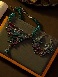 中世纪复古多元素鲸鱼珊瑚海洋主题耳环项链适合日常佩戴礼物派对配饰 - 耳環 - 查看 2