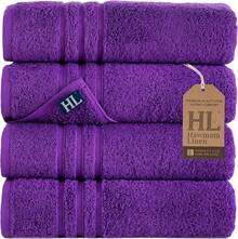 Lilac Purple Bath Towels 4 Pack Soft And Absorbent, Premium Quality Perfect For Daily Use 100% Cotton Towel 600 GSM - Lilac Purple - View 1