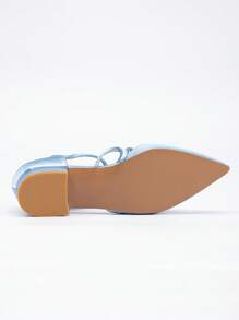 1 par de nuevos zapatos de tacón alto de punta fina de moda para el verano, zapatos con tacón bajo para adolescentes y estudiantes, bailarinas casuales para exteriores, zapatos de PUnta blanca de moda y cómodos