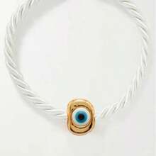2025 Boho Thick Rope Exaggerated Necklace Plump Peach Green Evil Eye Pendant Necklace For Women New Jewelry Accessories Collar