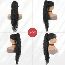 DIFEI-extensión de cabello sintético con cola de caballo para mujer, accesorios para el cabello con cola de caballo, peluca larga y rizada, color negro natural 6KZY - 233 - Ver 8