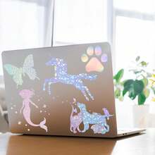 36 Sheets A4 Holographic Paper Sticker Transparent Waterproof Self Adhesive Film 11.X 8.3 Inches (Gem,, Colorful,) - 星星 - 查看 9